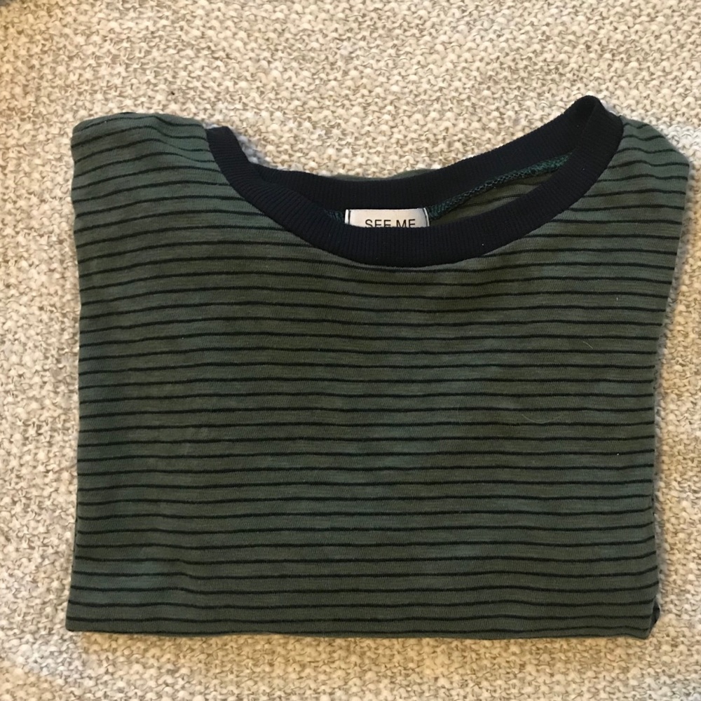 Oversize Olive Green & Black Top